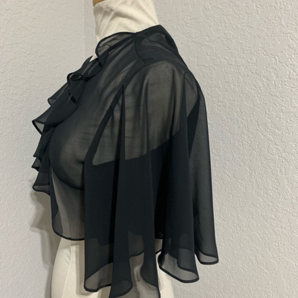 Chiffon black ruffled caplet‎ - Picture 7 of 8